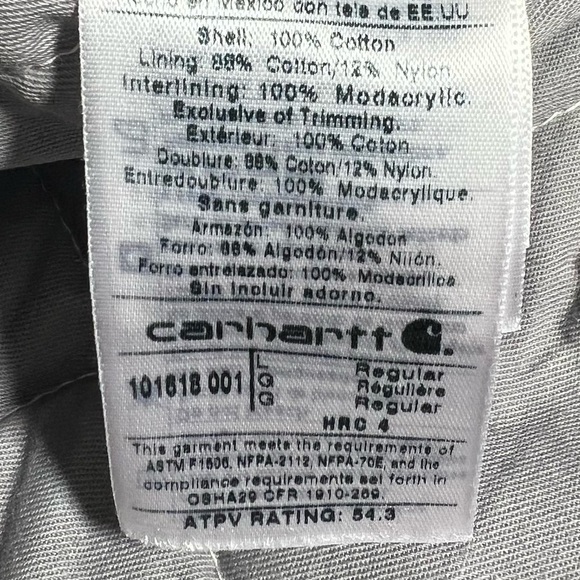 Carhartt | Canvas Duck Quilt Lined Chore Barn Work Coat Navy Fire Resistant | L - Picture 14 of 15